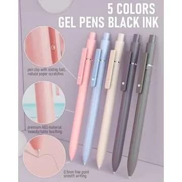 Nicpro 39 PCS Pastel School Supplies with Big Pen Case