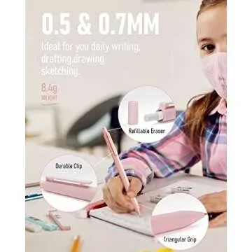 Nicpro 39 PCS Pastel School Supplies with Big Pen Case