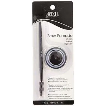 Ardell Brow Pomade - Soft Black, Smudge-Proof Long-Lasting Eyebrow Makeup, with Dual-Ended Precision...