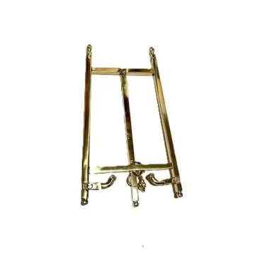 Clearco Brass Table Top Easel, Art Display Easels, Brass Plate Stands for Displays Shows, and Exhibits, 7 Inch