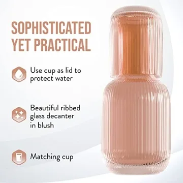 Elegant Bedside Water Carafe with Tumbler Set (Blush)
