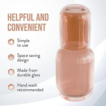 Elegant Bedside Water Carafe with Tumbler Set (Blush)