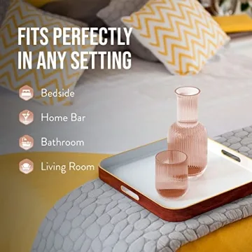 Elegant Bedside Water Carafe with Tumbler Set (Blush)