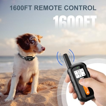 Dog Training Collar - Dog Shock Collar with Remote 1600FT, Waterproof Collar, 3 Training Modes and 4 Channels, Security Lock for All Breeds, Sizes