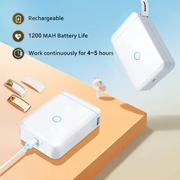 JADENS Label Maker Machine with Tape, D110 Portable Bluetooth Label Printer for Storage, Barcode, Mailing, Office, Home, Organizing, Sticker Maker Mini Label Maker with Multiple Templates, White