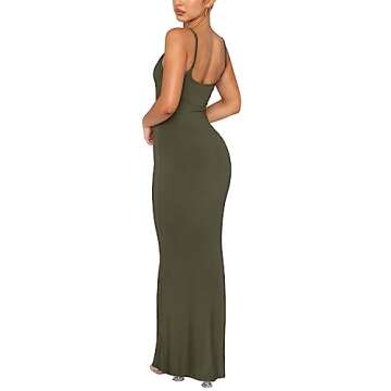 REORIA Sexy Casual Lounge Slip Long Dress for Women