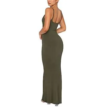 REORIA Sexy Casual Lounge Slip Long Dress for Women