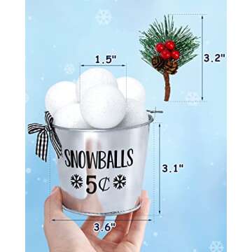 Charming Winter Table Décor Snowball Tiered Tray Set