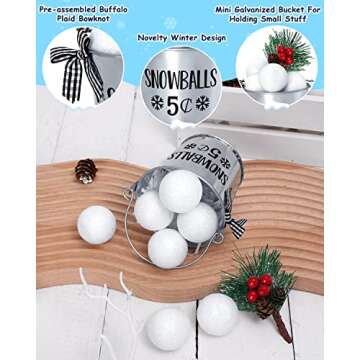 Charming Winter Table Décor Snowball Tiered Tray Set