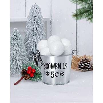 Charming Winter Table Décor Snowball Tiered Tray Set