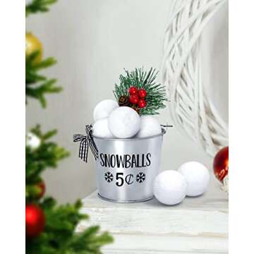 Charming Winter Table Décor Snowball Tiered Tray Set