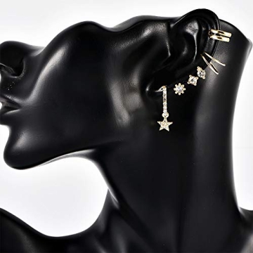 Missgrace 7 Pair Trendy Multiple Piercings Earrings Set