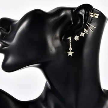 Missgrace 7 Pair Trendy Multiple Piercings Earrings Set