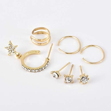 Missgrace 7 Pair Trendy Multiple Piercings Earrings Set