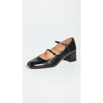 Madewell Women's The Nettie Heeled Mary Jane Heels, True Black, 8 Medium US