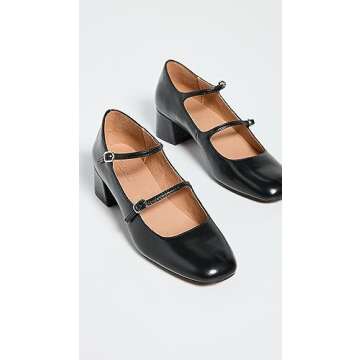 Madewell Women's The Nettie Heeled Mary Jane Heels, True Black, 8 Medium US