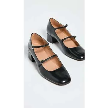 Madewell Women's The Nettie Heeled Mary Jane Heels, True Black, 8 Medium US
