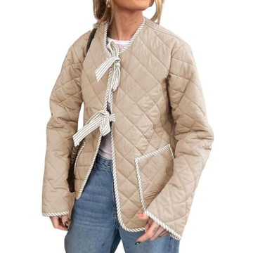 EsheSy Women's Quilted Puffer Jacket Floral Design