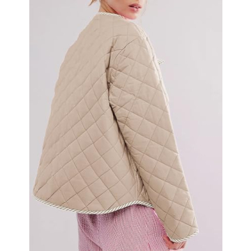 EsheSy Women's Quilted Puffer Jacket Floral Design