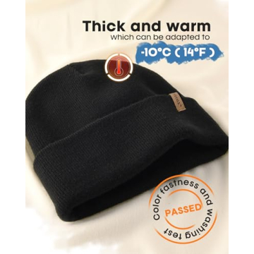 FURTALK Thick Knitted Cuffed Beanie for Winter