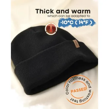 FURTALK Thick Knitted Cuffed Beanie for Winter