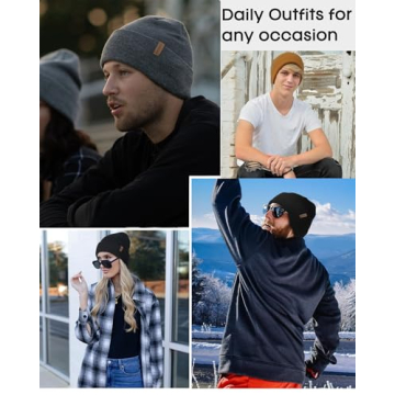 FURTALK Thick Knitted Cuffed Beanie for Winter