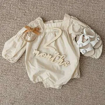 Wooden Baby Gift Bundle 7 Baby Closet Size Dividers for 0 to 24 Months 11 Baby Monthly Milestone Numbers & Birth Announcement Card Boxed for Elegant Gifting