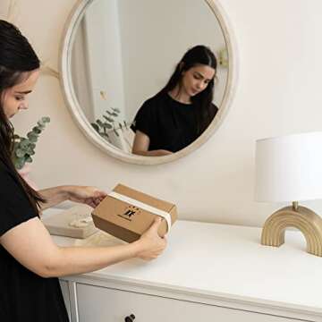 Wooden Baby Gift Bundle 7 Baby Closet Size Dividers for 0 to 24 Months 11 Baby Monthly Milestone Numbers & Birth Announcement Card Boxed for Elegant Gifting