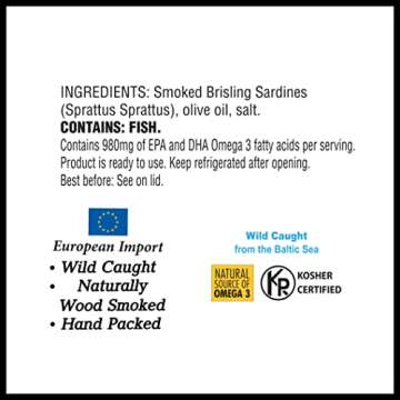 MW Polar Smoked Brisling Sardines in Olive Oil, 6.52 oz
