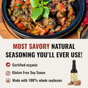 Ohsawa Organic Tamari, Traditionally Brewed in Cedar Kegs for Extra Flavor - Japanese Soy Sauce, Low - Sodium, Gluten-Free, Vegan, Kosher - 10 oz