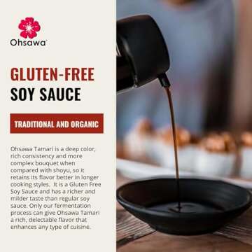 Ohsawa Organic Tamari, Traditionally Brewed in Cedar Kegs for Extra Flavor - Japanese Soy Sauce, Low - Sodium, Gluten-Free, Vegan, Kosher - 10 oz