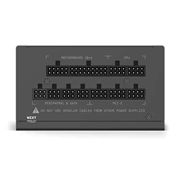 NZXT C850 - NP-C850M - 850 Watt PSU - 80+ Gold Certified - Hybrid Silent Fan Control - Fluid Dynamic Bearings - Modular Design - Sleeved Cables - ATX Gaming Power Supply - 2020