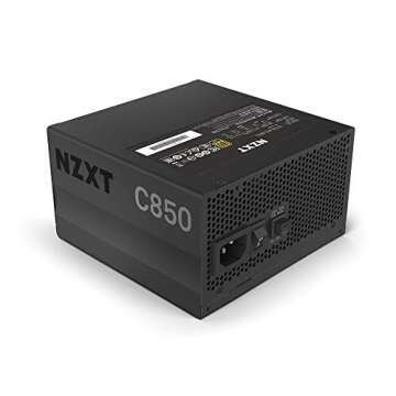 NZXT C850 - NP-C850M - 850 Watt PSU - 80+ Gold Certified - Hybrid Silent Fan Control - Fluid Dynamic Bearings - Modular Design - Sleeved Cables - ATX Gaming Power Supply - 2020