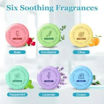 PeaceNBliss Shower Steamers, Mothers Day Presents for Mom, 6 Pack Bath Bombs, Shower Tablets for Halloween, Christmas, Birthday Presents for Men and Women Who Have Everything(6 Scents)