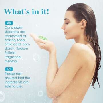 PeaceNBliss Shower Steamers, Mothers Day Presents for Mom, 6 Pack Bath Bombs, Shower Tablets for Halloween, Christmas, Birthday Presents for Men and Women Who Have Everything(6 Scents)