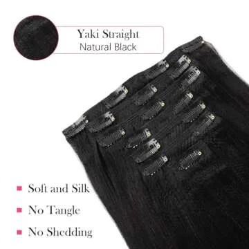 Sassina Yaki Straight Clip-In Extensions for Natural Hair