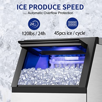 Commercial Ice Maker 120Lbs Daily - Fast & Durable