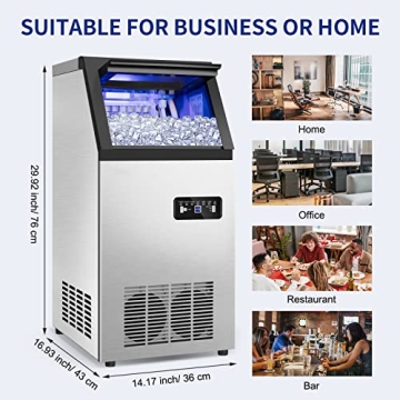 Commercial Ice Maker 120Lbs Daily - Fast & Durable