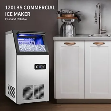 Commercial Ice Maker 120Lbs Daily - Fast & Durable