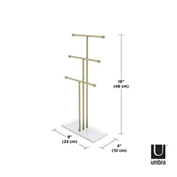 Umbra Trigem 3-Tier Jewelry Organizer Brass/White