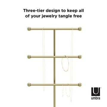 Umbra Trigem 3-Tier Jewelry Organizer Brass/White