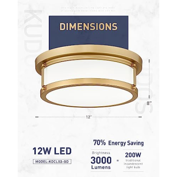 Kudos 12 Inch Flush Mount Ceiling Light Fixture