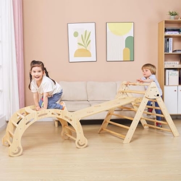 Lora Dew 3 Pieces Pikler Triangle Set for Kids Indoor Play