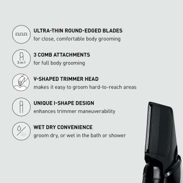 Panasonic Body Hair Trimmer - Waterproof, V-Shaped Head