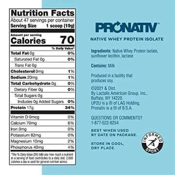 UP 2U Whey Protein Isolate Powder - Farm Fresh and Unflavored