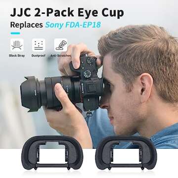 JJC Camera Eyecup Eyepiece for Sony A7 III II R IV S II A9 A99 II A58, 2 Pack