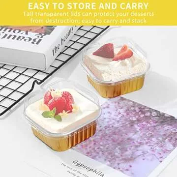 Aluminum Foil Mini Square Baking Cups for Individual Desserts
