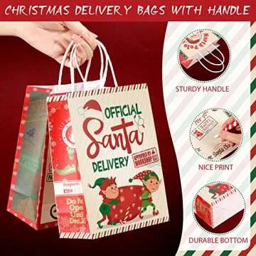 Festive Zonon Christmas Goodie Bags - 24 Pack Durable Design