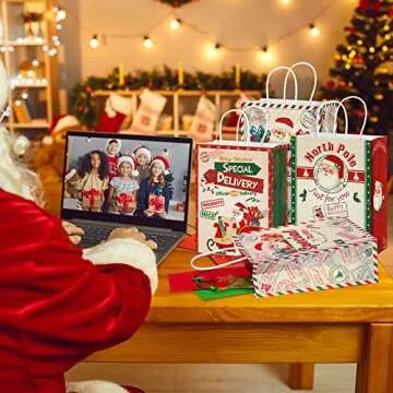 Festive Zonon Christmas Goodie Bags - 24 Pack Durable Design