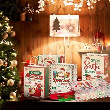 Festive Zonon Christmas Goodie Bags - 24 Pack Durable Design